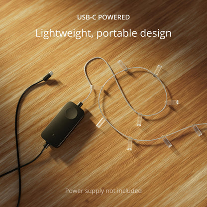 Twinkly Strings USB-C Candle 100 LED, Candle-Shaped LED Light String, Christmas Lights, RGB Multicolor LED Lights, Mappable LEDs, Compatible with