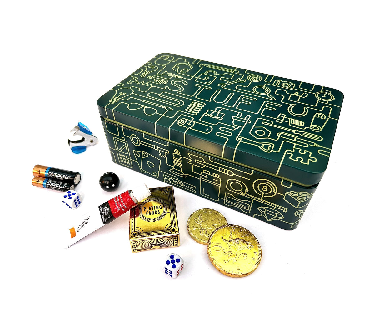 TINIT Stuff Tin - Man Tin Miscellaneous Storage Box Navy/Orange