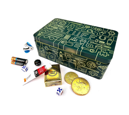 TINIT Stuff Tin - Man Tin Miscellaneous Storage Box Navy/Orange