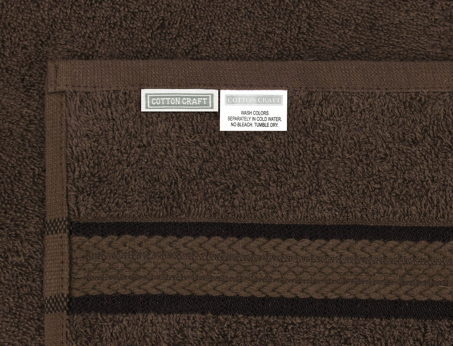 COTTON CRAFT Ultra Soft Luxury Set of 4 Ringspun Cotton Bath Towels, 580GSM, Heavyweight, 30 inch x 54 inch, Chocolate Brown