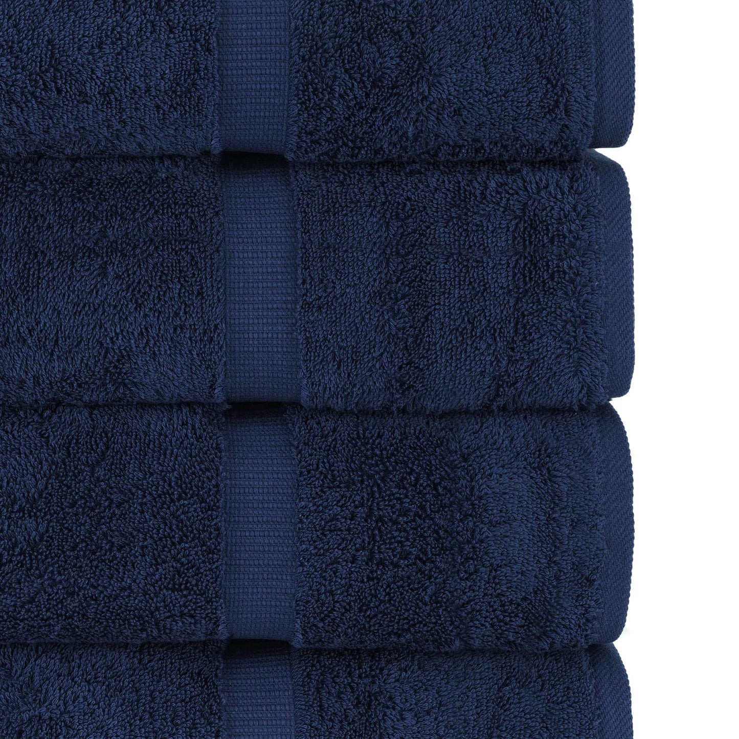 Chakir Turkish Linens | Hotel & Spa Quality 100% Cotton Premium Turkish Towels | Soft & Absorbent (4-Piece Bath Towels, Navy)