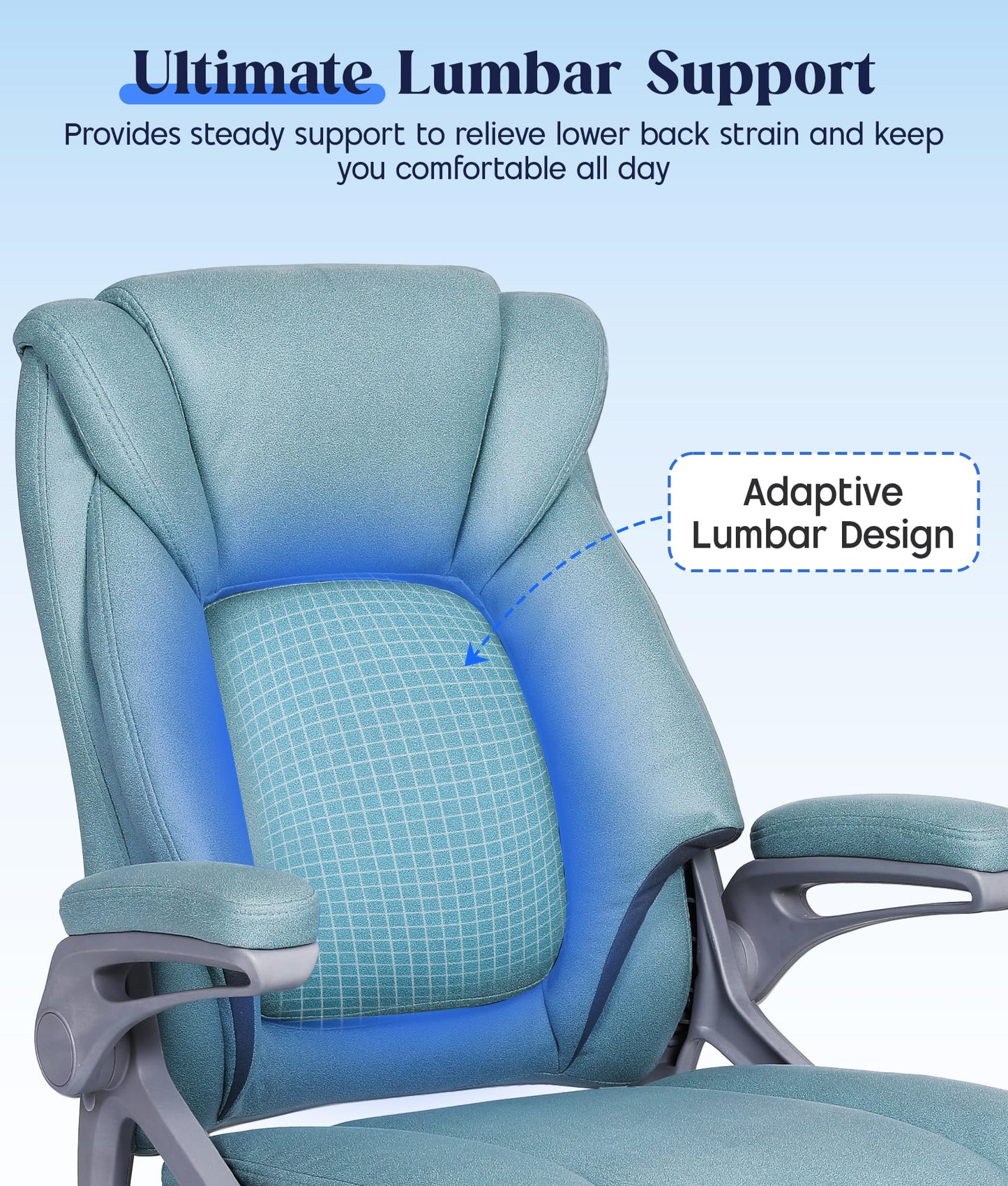 AUNEK Executive Office Chair with Padded Flip-up Armrests, Height Adjustable Swivel Computer Chairs, Ergonomic Desk Chair with Soft Cushion