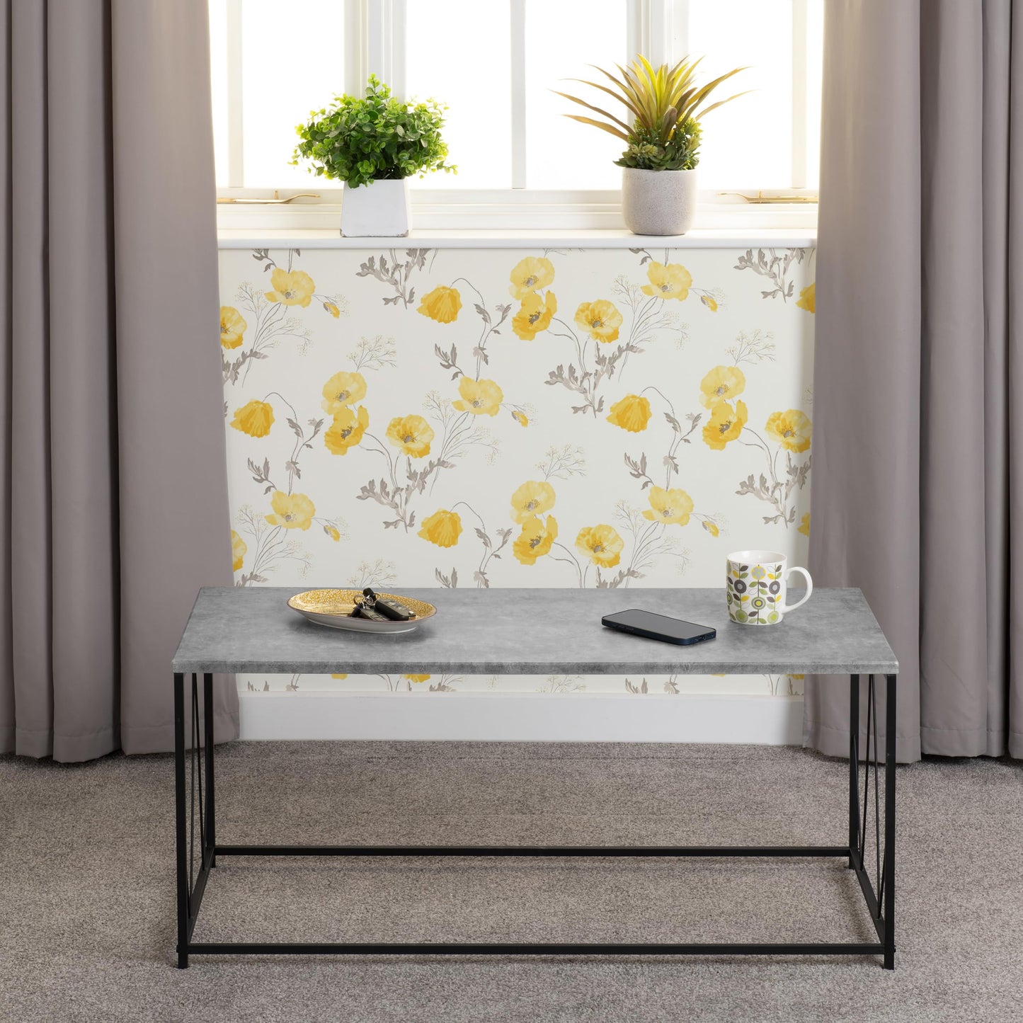 Seconique Athens Rectangular Coffee Table in Concrete Effect
