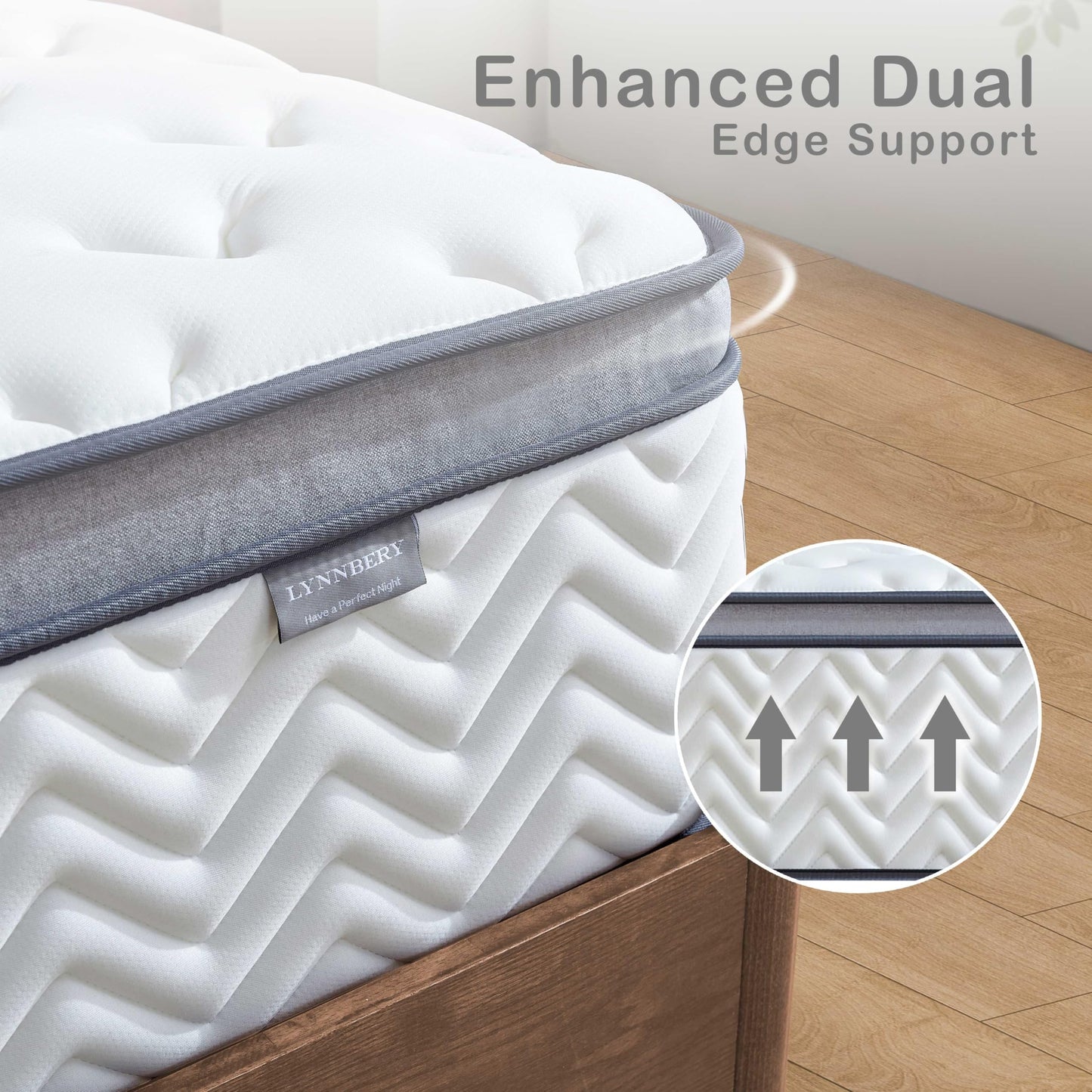 Lynnbery 10 Inch Single Size Mattress in a Box, Hybrid Cooling Gel Memory Foam & Pocketed Coils, Medium Firm, Pressure Relief, Motion Isolation