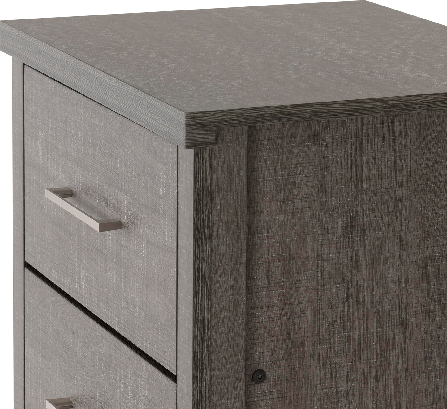 Seconique Lisbon 5 Drawer Narrow Chest in Black Wood Grain