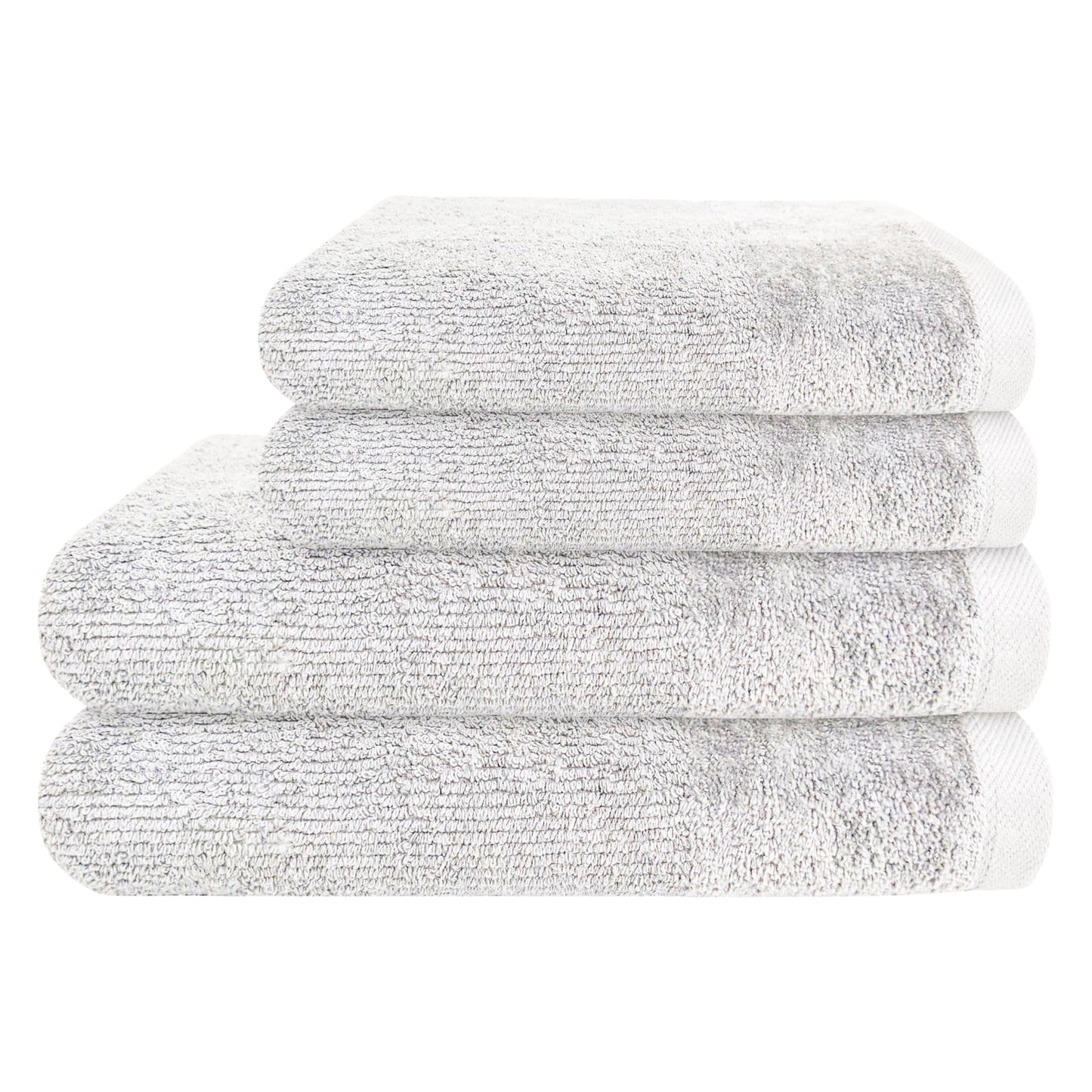 Olivia Rocco 4 Piece Regal Towel Bale Set with 2 Large Bath & 2 Hand Towels Ultra Soft Quick Drying Highly Absorbent 100% Cotton Bathroom Sets, White