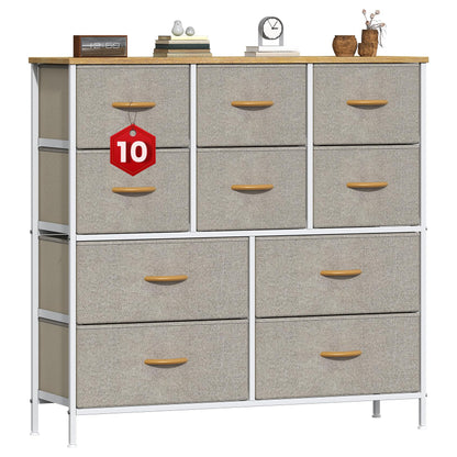 GoaHi Chest of Drawers, Large Dressers with Metal Frame and MDF Wooden Top Board, Adjustable Feet, Anti-Tip Safety