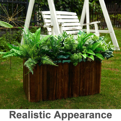 PARTY JOY 14 Pcs Artificial Plants Outdoor, Fake Plants, Decorative Artificial Plants, Shrubs UV Resistant Plants, Artificial Bushes For Outside, Fake