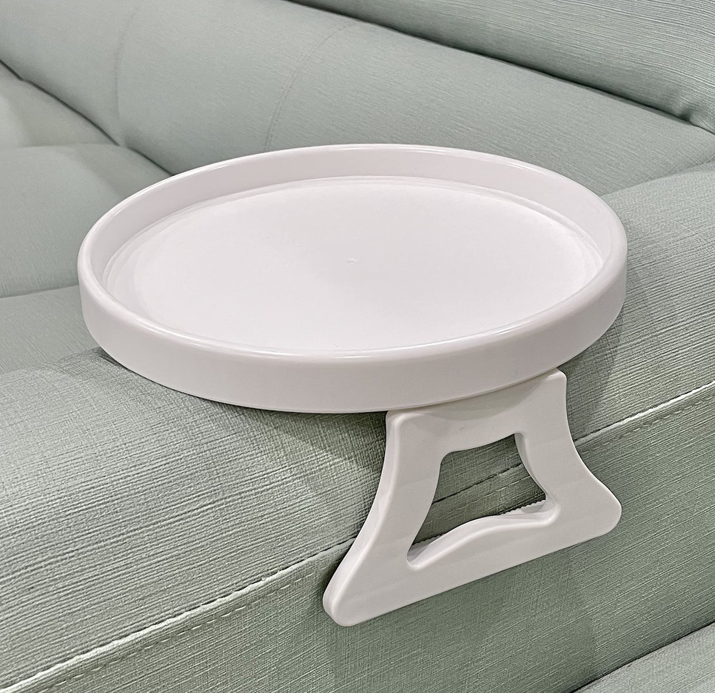 Sofa Arm Table Clip-On Tray for Drinks, Remote & Phone Holder