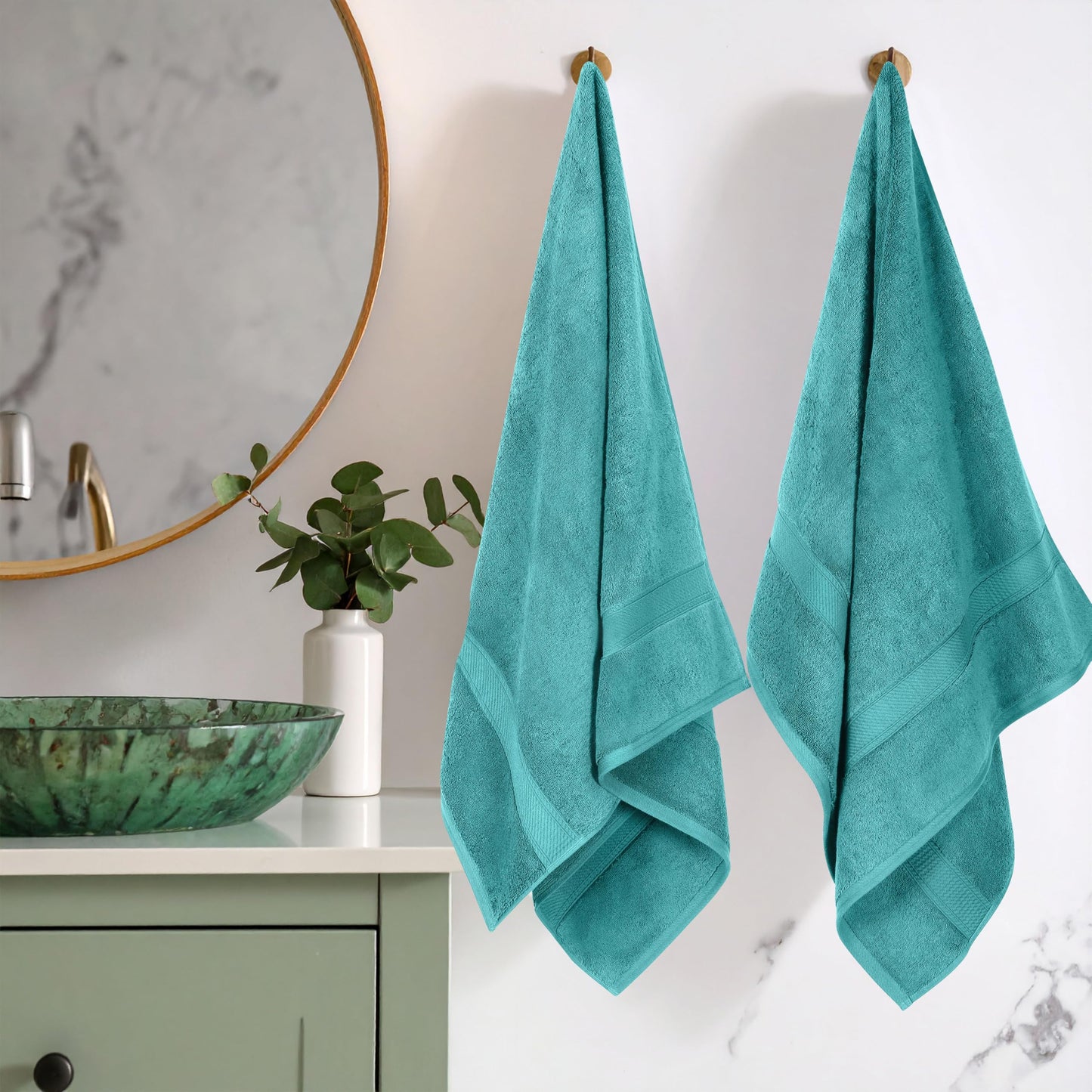 Superior Egyptian Cotton 800 GSM Bath Towel Set, Includes 2 Bath Towels, Luxury Plush Essentials, Absorbent Quick Dry Towels, Guest Bathroom
