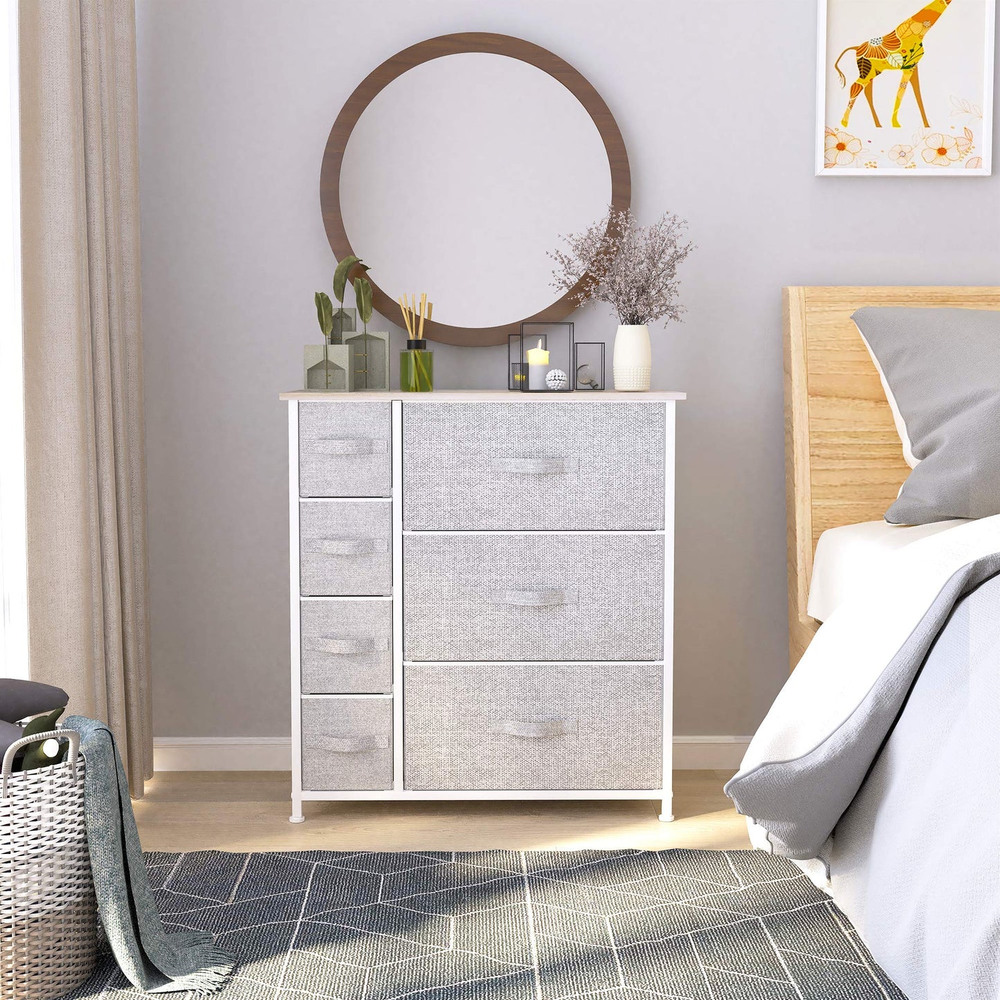 YITAHOME Chest of Drawers, Non-Woven Fabric 7-Drawer Storage Organizer Unit for Bedroom Living Room Closet, Sturdy Steel Frame, Easy Pull Fabric Bins