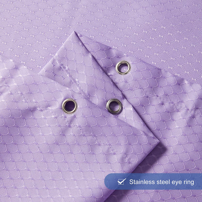 Furlinic Long Shower Curtain Waffle Waterproof Mildew Resistant Purple Bath curtains Polyester Fabric Weighted for Bathroom with Hooks 71x84 Inch.