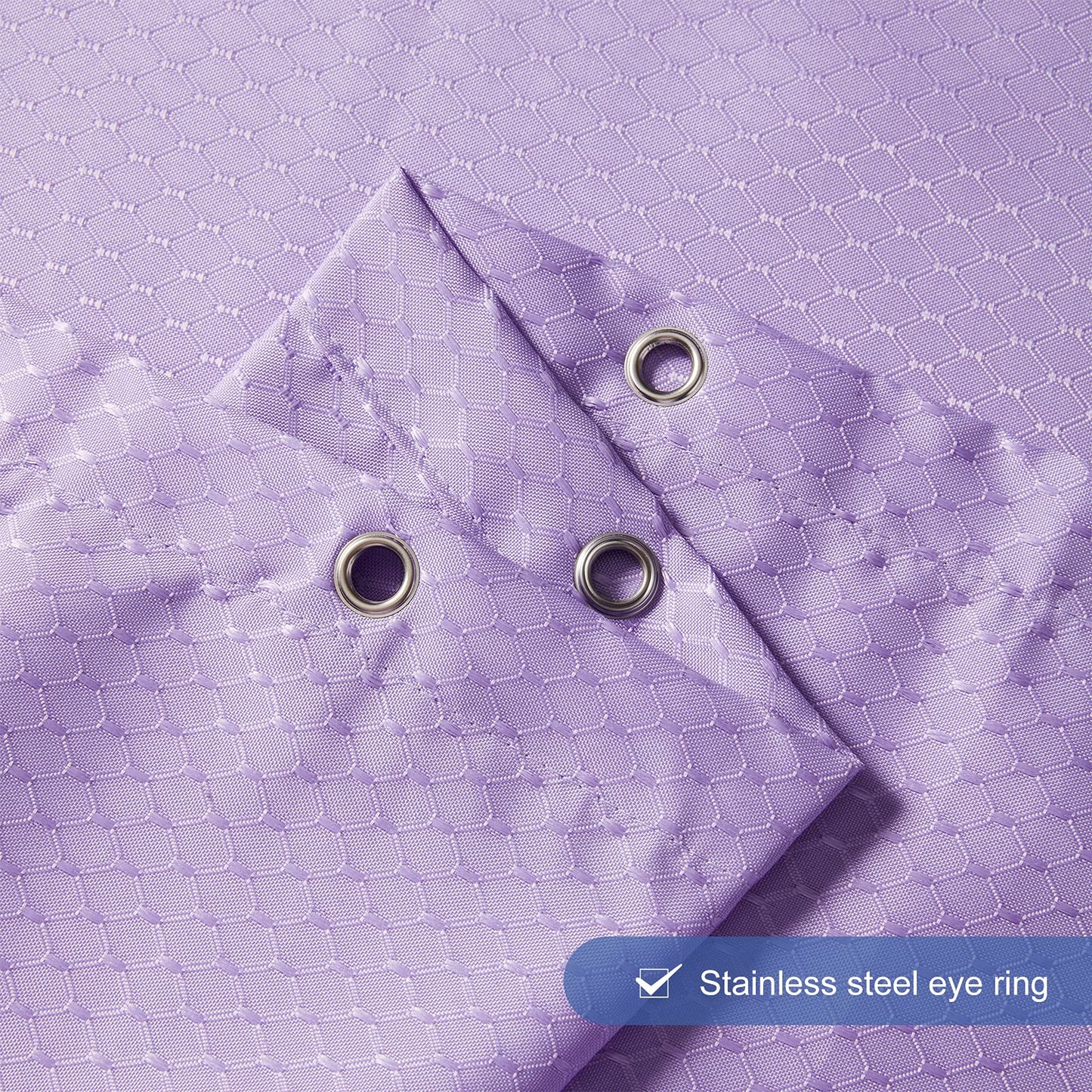 Furlinic Shower Curtain Mould Proof Resistantand Waterproof Bath Curtains Purple 180x180cm Waffle Polyester Fabric Washable for Bathroom with Hooks