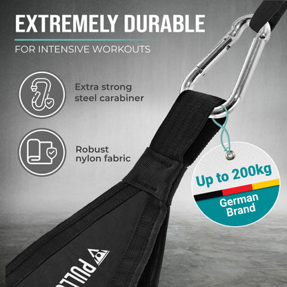 PULLUP & DIP Ab Straps, Premium Abdominal Slings for Abdominal Training, Padded Workout Straps for Crunches, Hanging, Leg Raise, Set of 2 Ab Slings