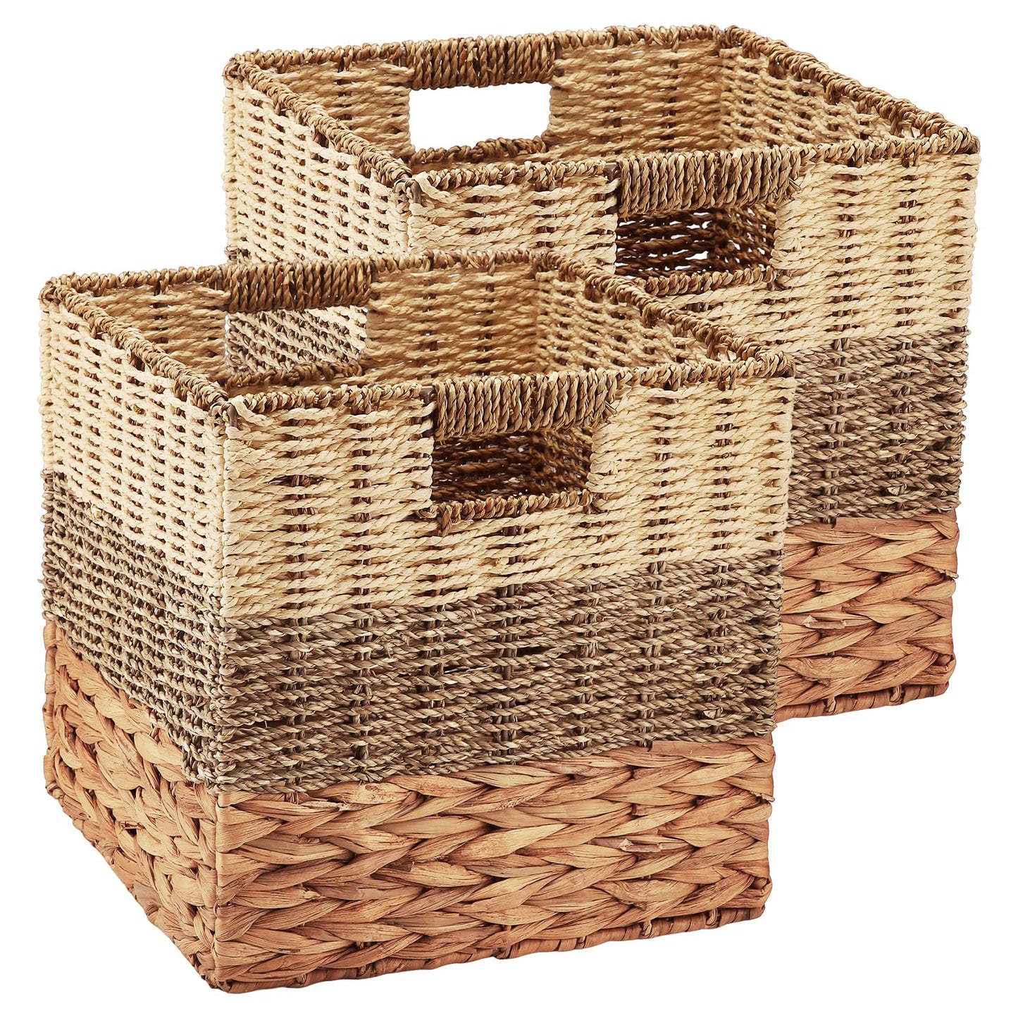 Tsudoku Storage Cubes Baskets, Set of 2 Hand-Woven Storage Baskets, 30cm