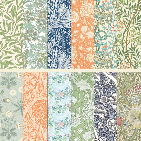 MerwDeeyt 24 Sheets Floral Scrapbook Paper 12x12 Inch Double-Sided Decoupage Papers Patterned Card Decorative Paper Scrapbook Accessories for DIY Card