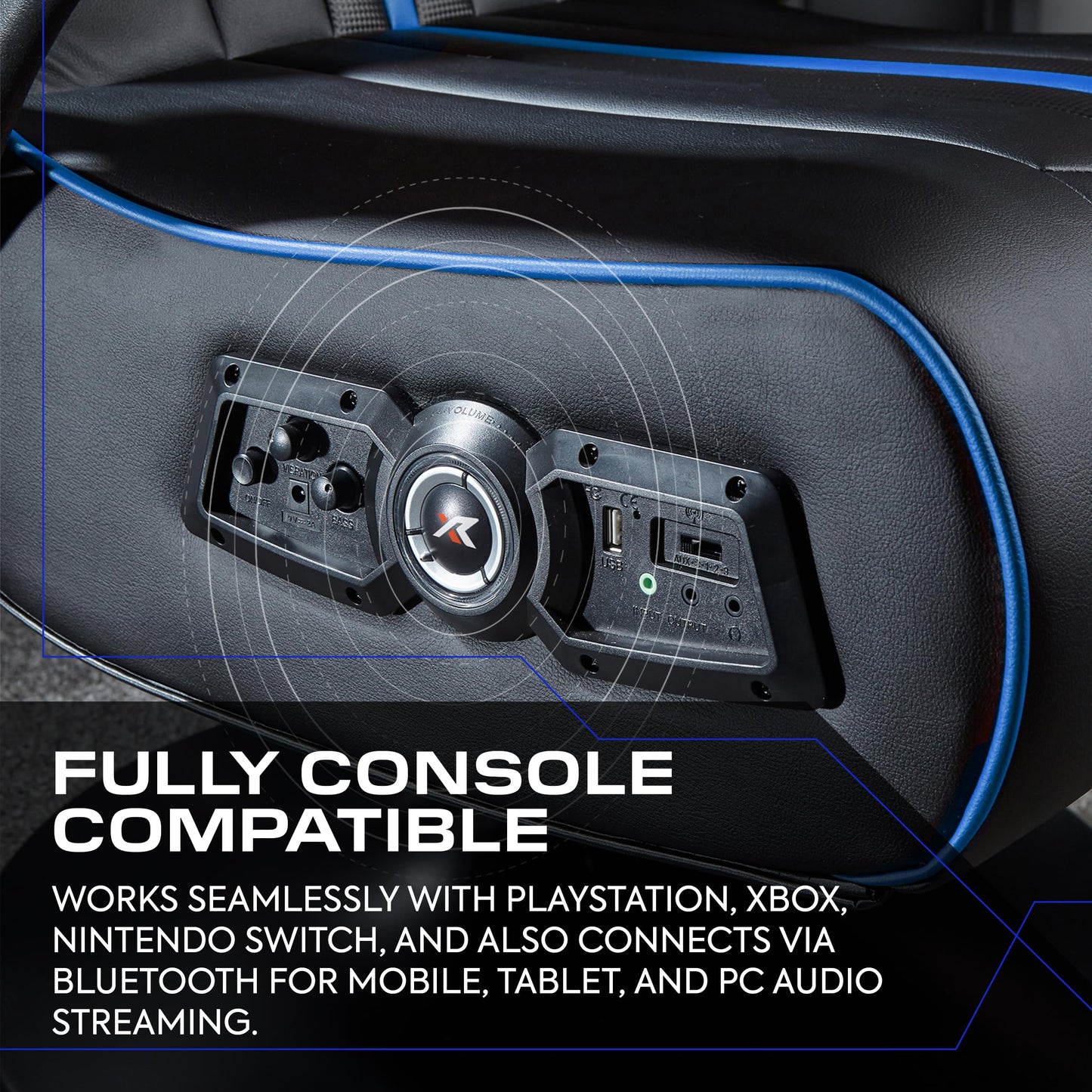 X-Rocker Torque Console Gaming Chair, 2.1 Stereo Audio Gaming Seat - Bluetooth Connectivity, Reactive Vibration, Foldable Base