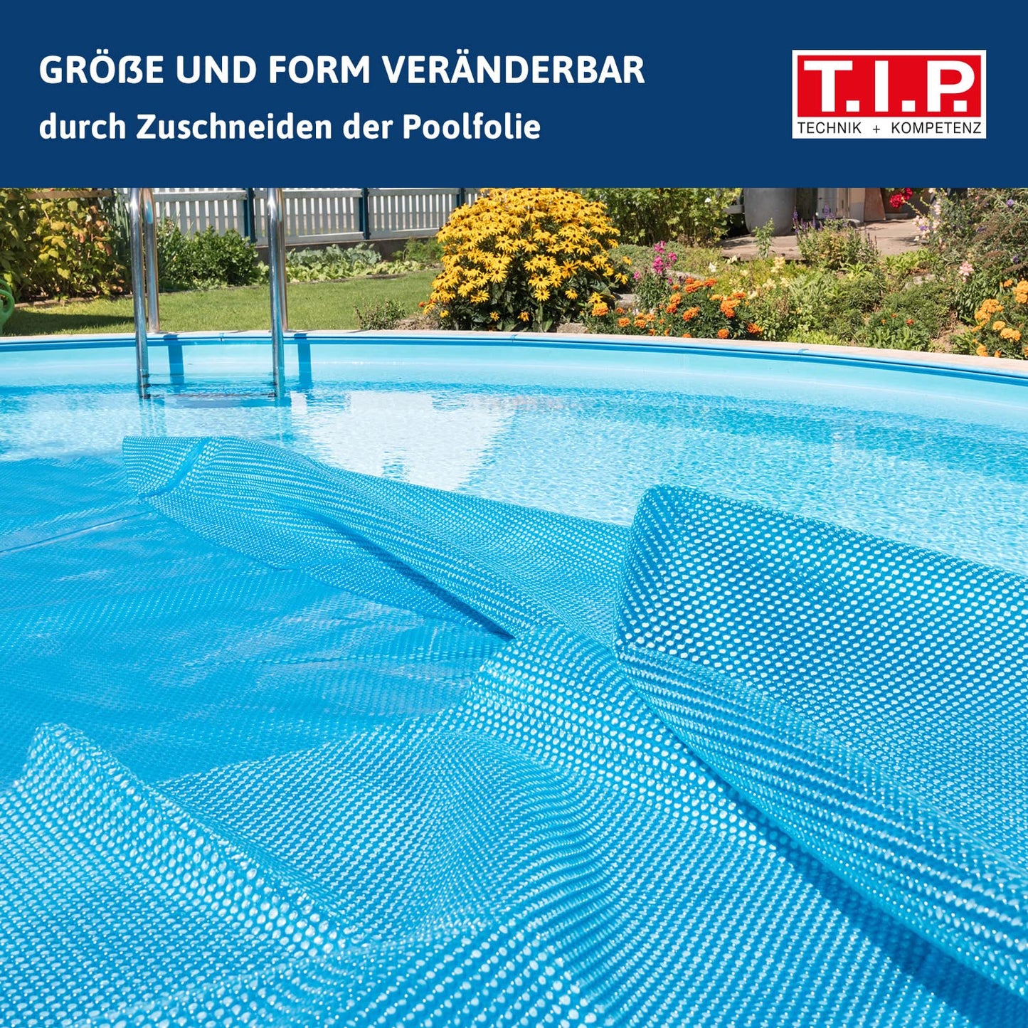 T.I.P. SSF 460/120 Solar Tarpaulin for Ring Pool, 120 Mu, Blue, Diameter 4.6 m, 30451