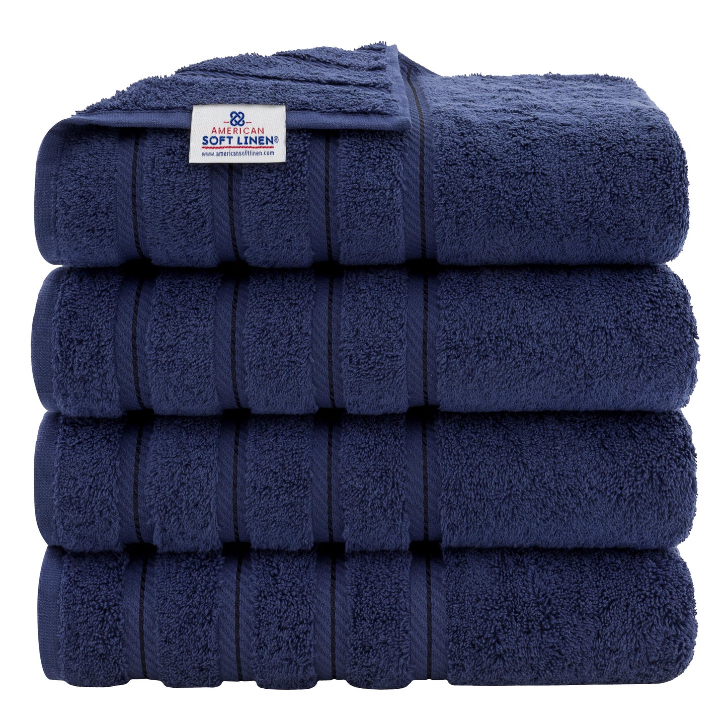 American Soft Linen Luxury 4 Piece Bath Towel Set, 100% Cotton Turkish Bath Towels for Bathroom, 27x54 in Extra Large Bathroom Shower Towels