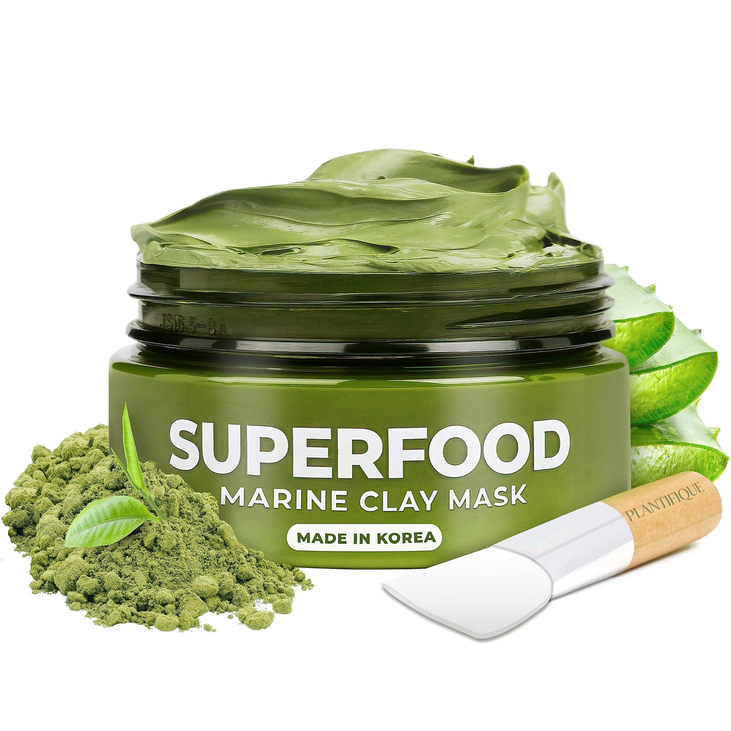 Plantifique Korean Skincare Face Mask ? Organic Clay Mask with Avocado & Green Tea, Vegan & Dermatologically Tested Mud Mask for Face & Body ?