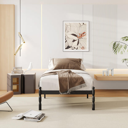 APEXTELLA HOME Single Bed Frame 3ft Vintage Style Metal Platform Bed Frame Anti-Slip Stoppers