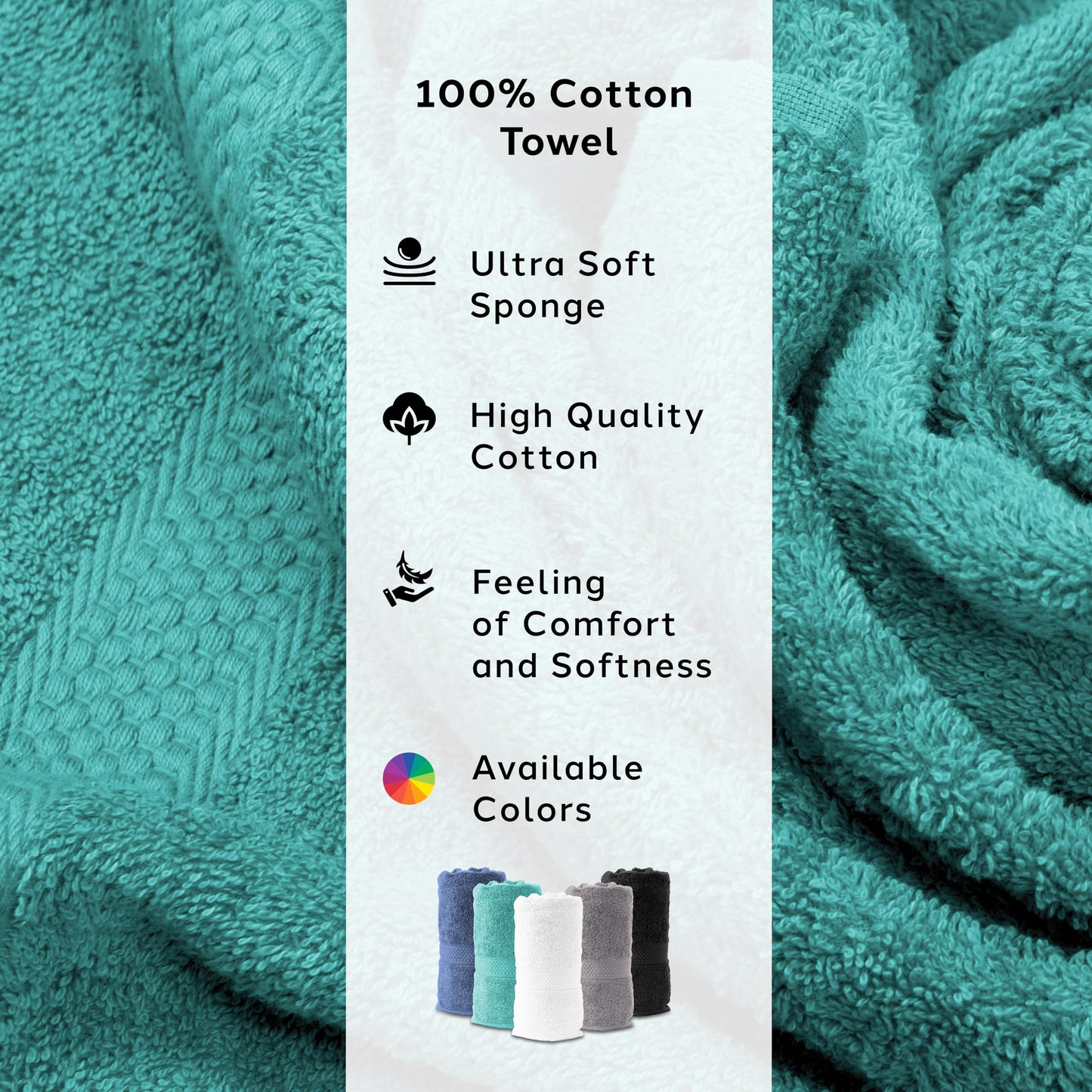 Caleffi Set of 3 Bath Towels Guest Bidet 40 x 60 cm, 100% Terry Cotton