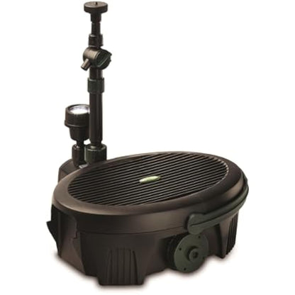 Blagdon Inpond 5-in-1 3000 Easy Care Clean Pond Solution, 10w Pond Pump & Filter with UV Clarifier for Algae Control and Clear Water, LED Light, 3 Fountain Heads, for Ponds Up to 3,000L, Black