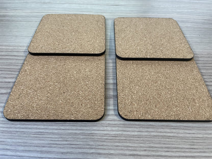 MDF Blank Sublimation Coasters Cork Backed - 9cm x 9cm White Blanks Square (50)