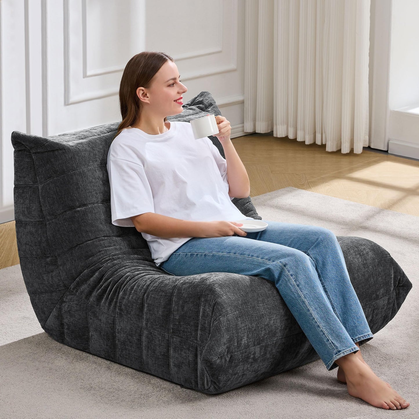 Hobestluk Big Bean Bag Chairs for Adults Fireside BeanBag Couch Togo Sofa