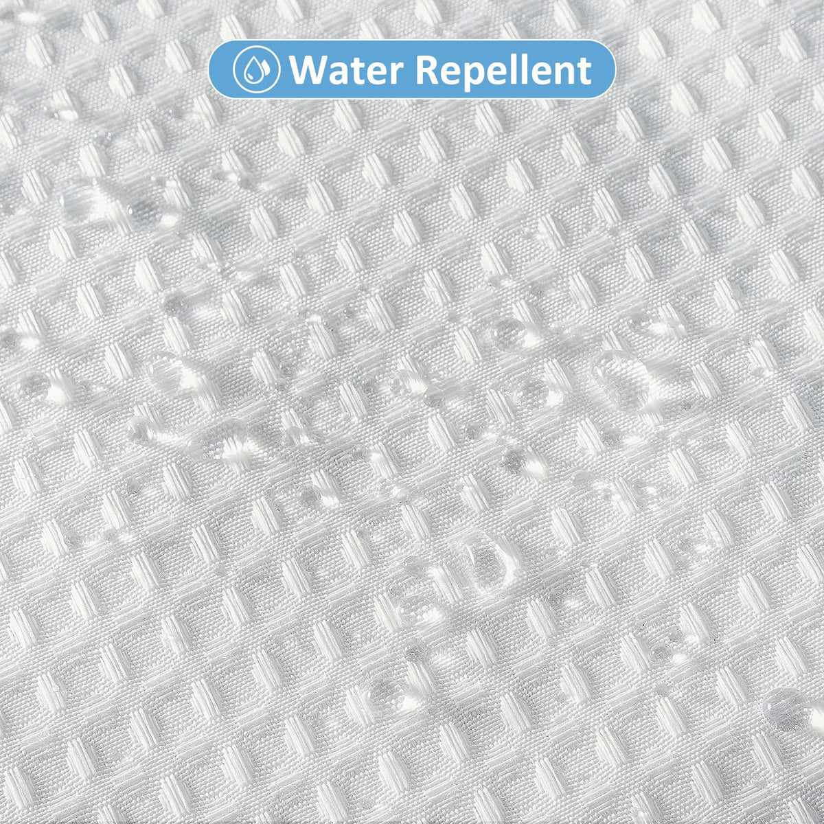 FY&XZH Heavy-Duty Waffle Weave Shower Curtain with Stainless Steel Hooks, Thick Fabric for Bathroom, Hotel, Spa & Salon-183 x 214cm White