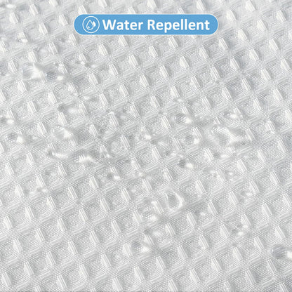 FY&XZH Heavy-Duty Waffle Weave Shower Curtain with Stainless Steel Hooks, Thick Fabric for Bathroom, Hotel, Spa & Salon-183 x 214cm White