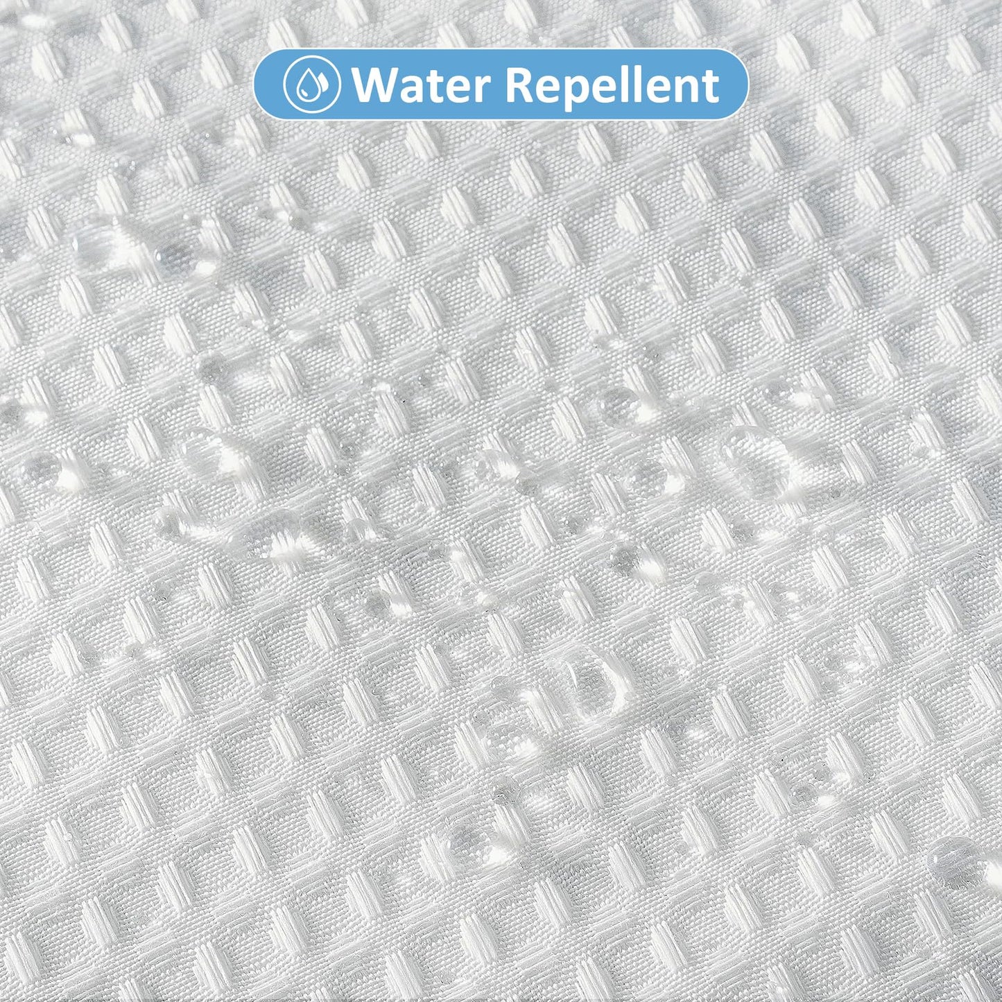 FY&XZH Heavy-Duty Waffle Weave Shower Curtain with Stainless Steel Hooks, Thick Fabric for Bathroom, Hotel, Spa & Salon-153 x 214cm (White)