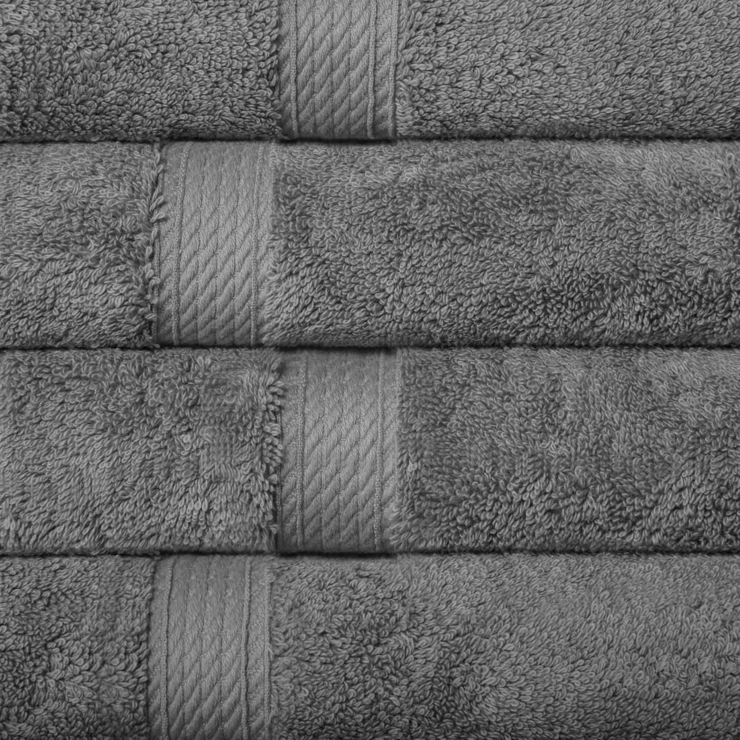 Superior 900 Gram 100% Premium Long-Staple Combed Cotton 4-Piece Hand Towel Set, Charcoal