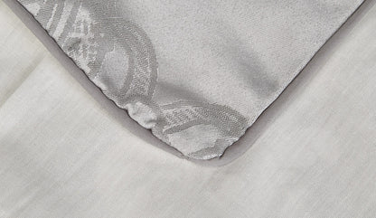Catherine Lansfield Damask Jacquard Super King Duvet Cover Set with Pillowcases Silver Grey