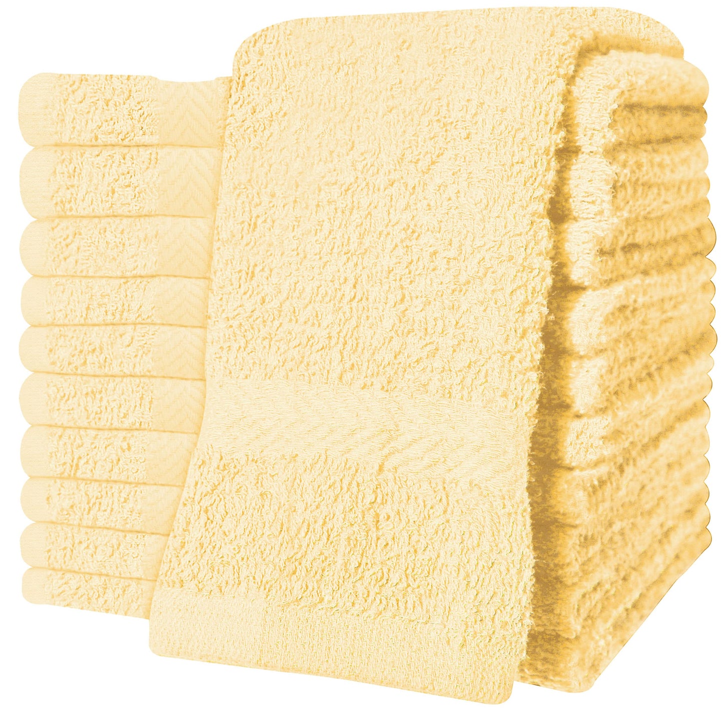 QCS Towels – 12 Pack Washcloths Set 30 x 30 cm, 100% Cotton Super Absorbent & Quick Dry Flannel Face Cloths