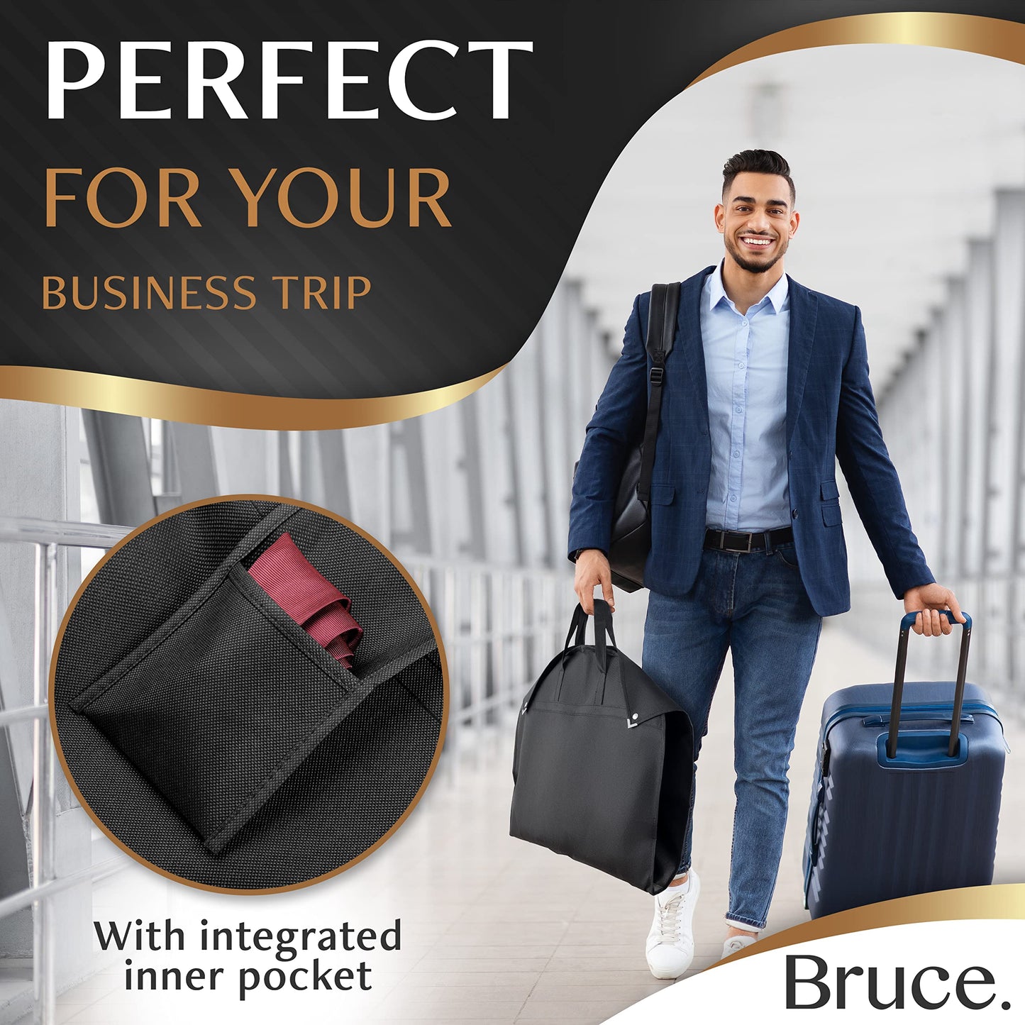 Bruce.® 5x Garment Bags 100x60 cm – Black