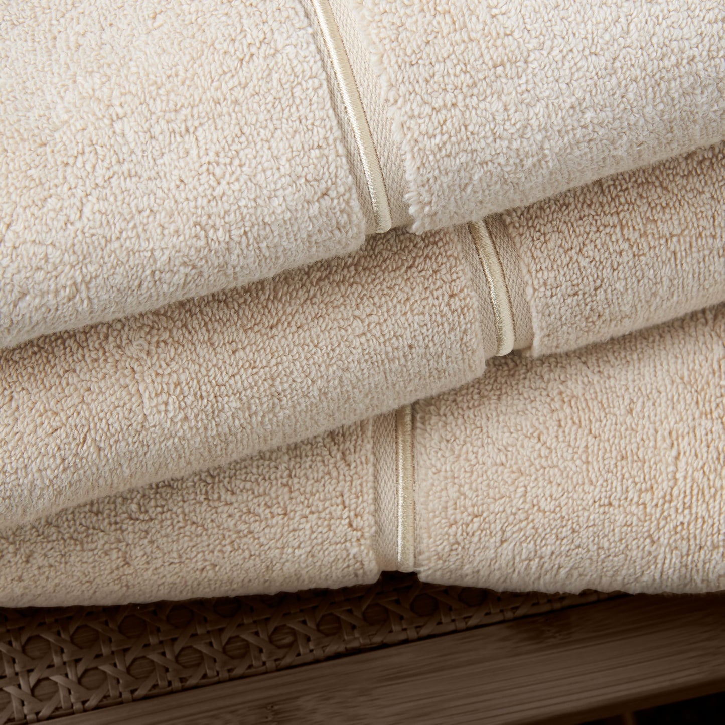 Bianca Zero Twist Satin Stitch Cotton 100x150cm Bath Sheet Natural