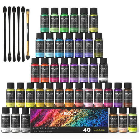 Epoxy Resin Colorants Pigment Mica Powder - 40 Colors* 5g Natural Cosmetic Pigment, Suitable for Epoxy Resin, Soap Paint, Lip Gloss, Nail Polish,