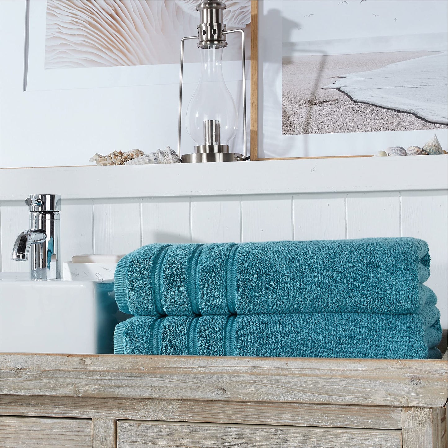 Christy Antalya Large Bath Sheets | Set of 2 | 100% Turkish Cotton | 600GSM | Soft Plush Luxury Bath Towels | 90cm x 150cm | Quick Dry | Jade Teal