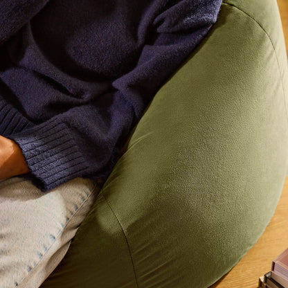 icon Kingston Velvet Bean Bag & Footstool with Filling Included, Green