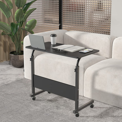 sogesfurniture 80 * 40cm Laptop Table Sofa Table Side Height Adjustable, Mobile Computer Stand Laptop Notebook Desk PC Stand Portable