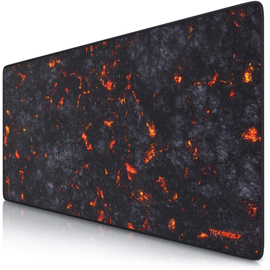 TITANWOLF XXL Speed Gaming Mouse Pad - Mouse Mat 900 x 400 x 3mm - XXL mousepad - table mat large size - improved precision and speed - rubber base