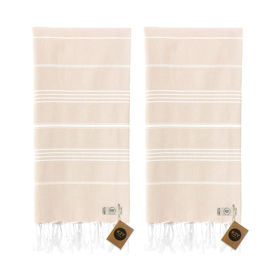 KZY LONDON Beach Towel 2 Pack Large Turkish Beach Towels for Camping, Swimming, Gym - Quick Dry, Absorbent, Lightweight,%100 Cotton 90x180cm Hammam