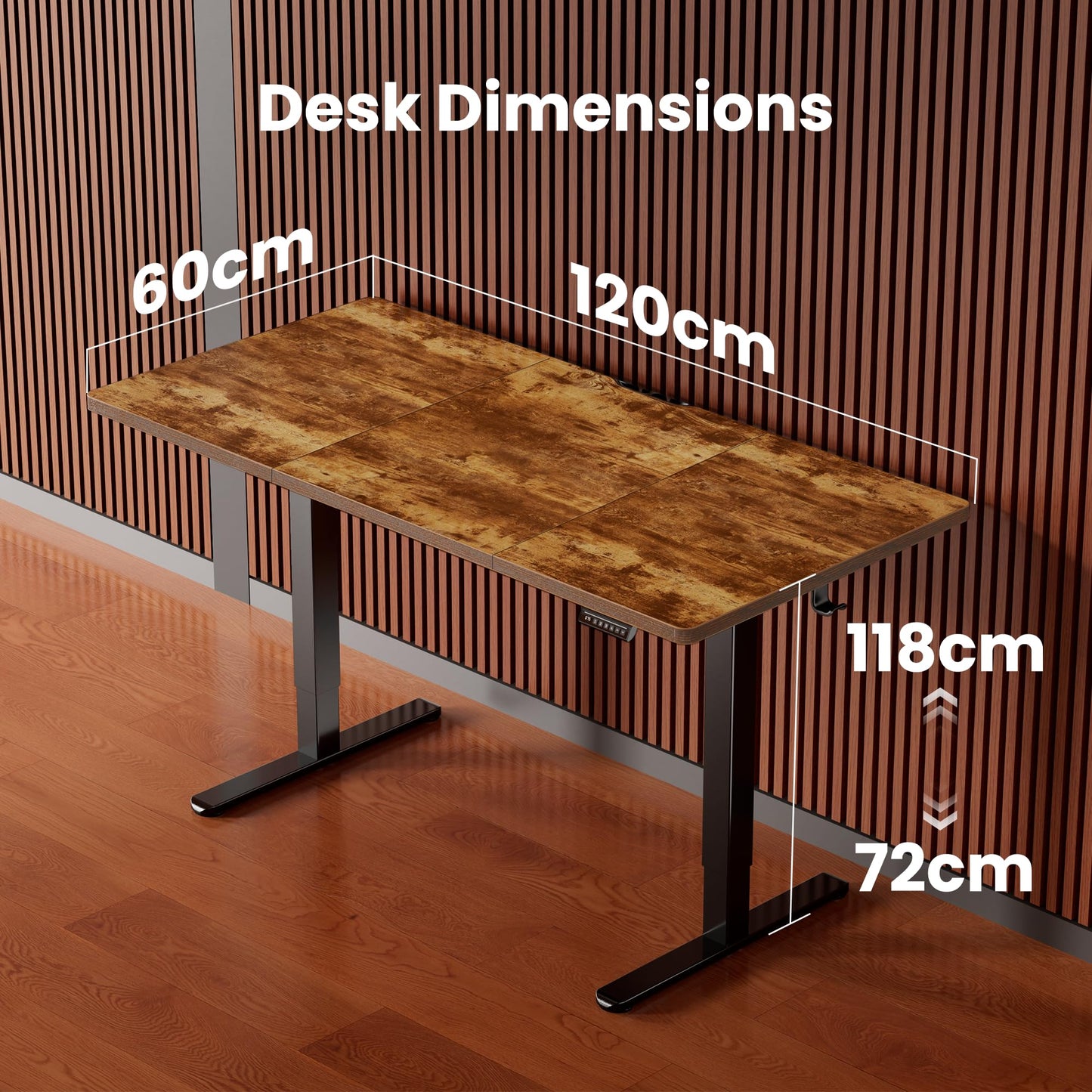 ErGear Electric Standing Desk 120 x 60cm 4 Memory with Splice Board
