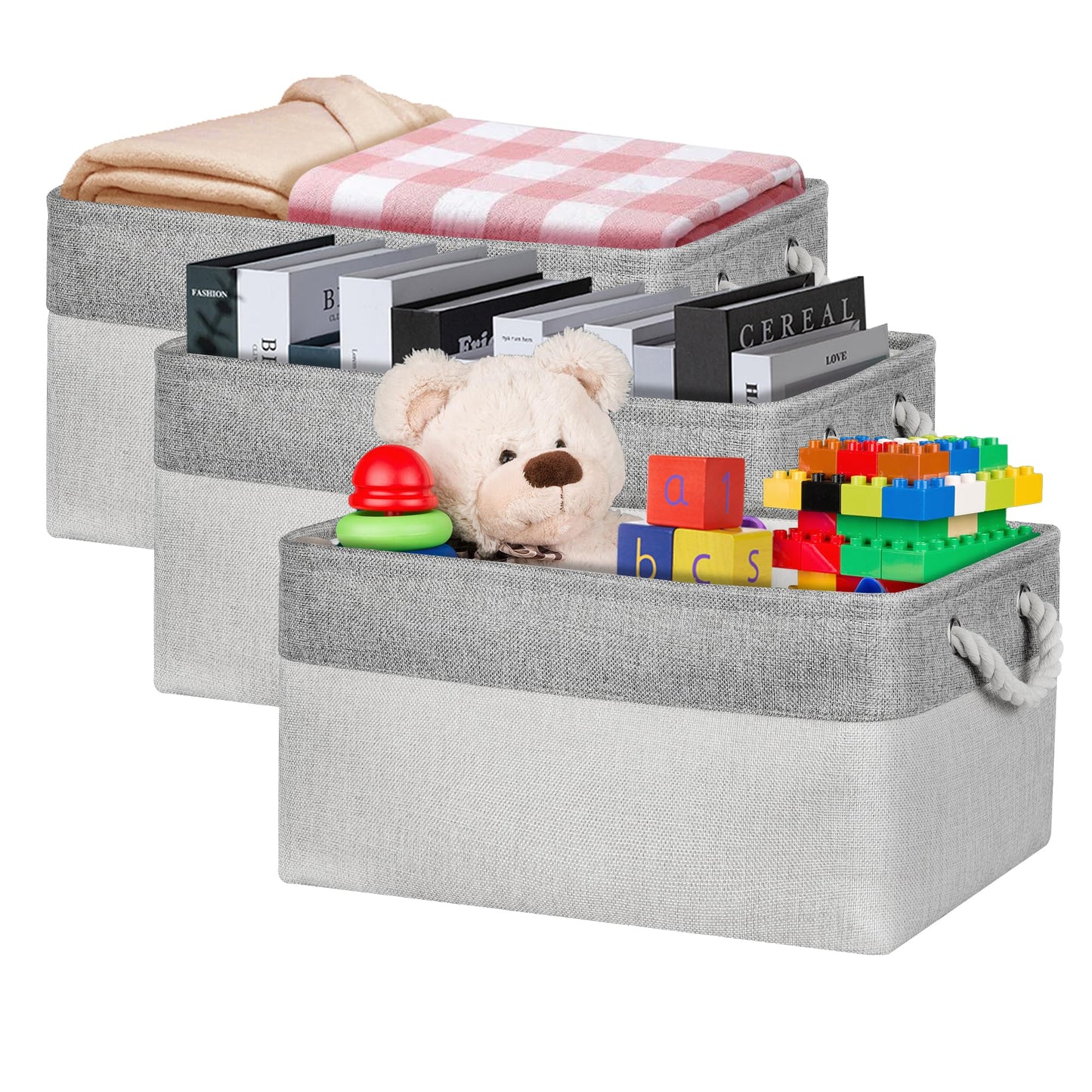 Large Storage Box, Shelf Storage Baskets with Handles, Foldable Fabric Storage Baskets Home Organizer for Shelves Wardrobes Cupboards