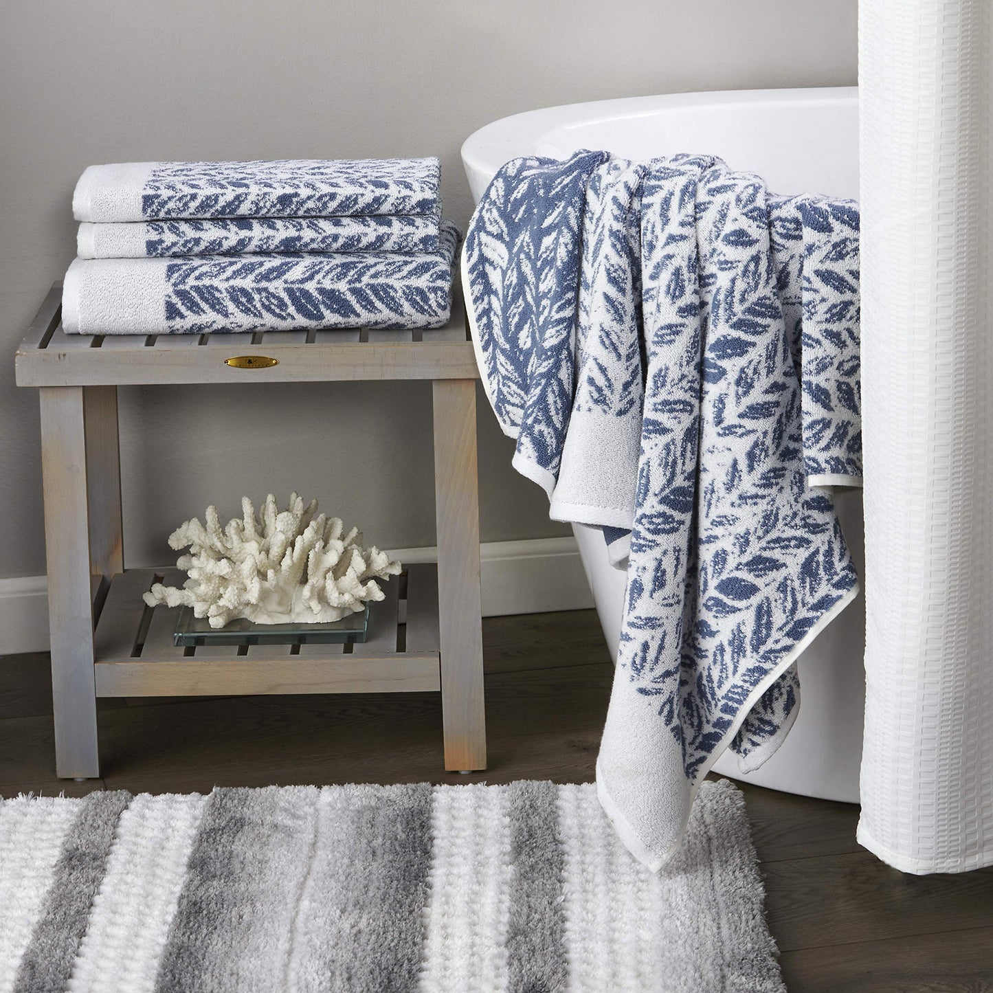 SKL Home Bath Towel, Cotton, Denim, 28x54