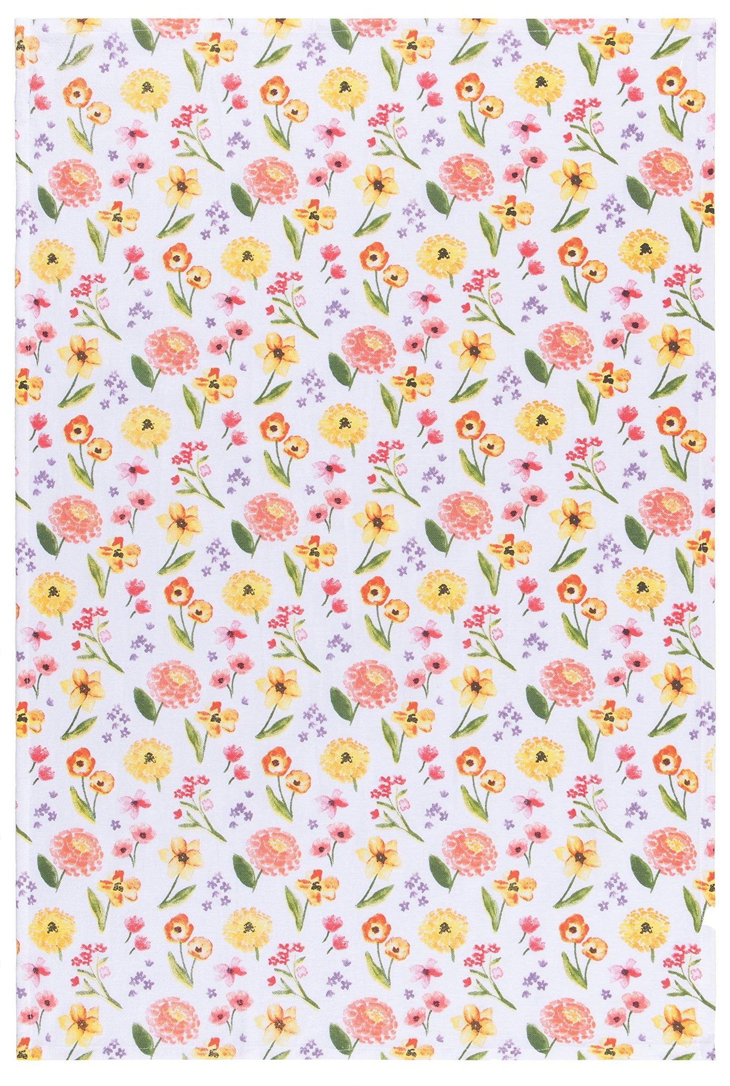 Now Designs Floursack Kitchen Towels Quick Dry Cotton Hand Towel Set, 3 Count, Cottage Floral, 20 x 30 in
