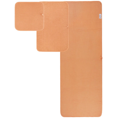 POLYTE Microfibre Oversize, 76 x 152 cm, Quick Dry Lint Free Bath Towel Set, 6 Piece (Orange, Waffle Weave)