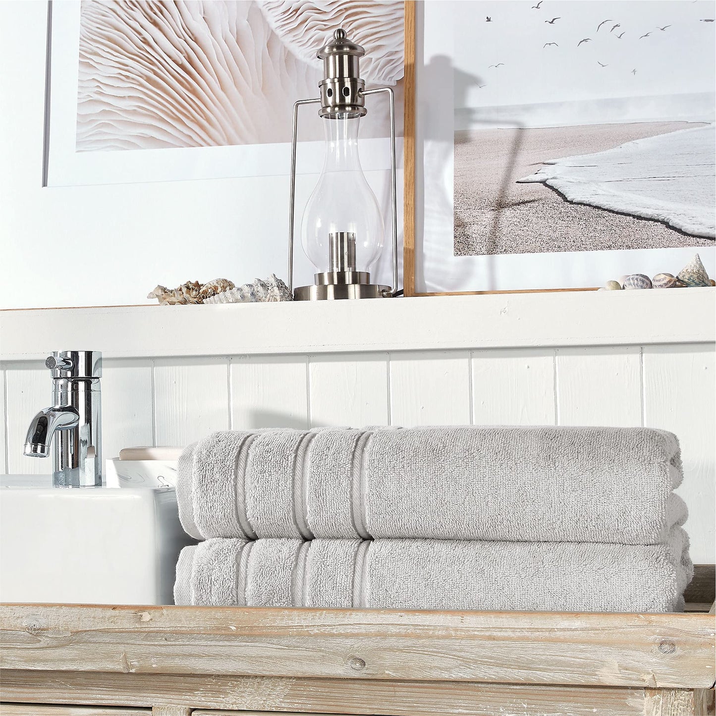 Christy Antalya Large Bath Sheets | Set of 2 | 100% Turkish Cotton | 600GSM | Soft Plush Luxury Bath Towels | 90cm x 150cm | Quick Dry | Lunar Grey
