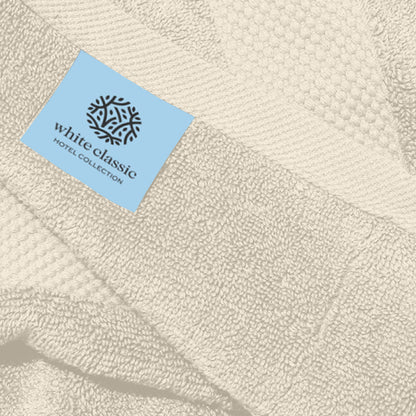 White Classic - Luxury Towel Set for Bathroom, Hotel, Spa, Kitchen, Egyptian Cotton, 16 x 30 Inches, 6 Piece Set Ivory